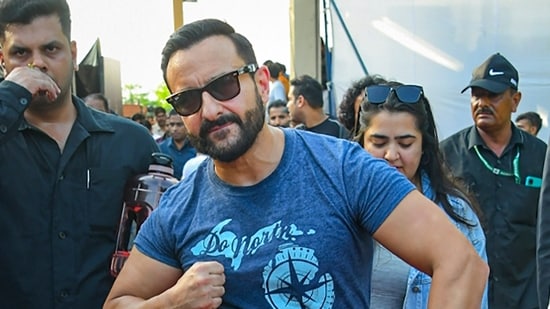Saif Ali Khan during the promotions of Vikram Vedha.(PTI)
