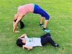 Gul Panag performing yoga with son Nihal is the cutest fitness inspo ever(Instagram/@gulpanag) Gul Panag performing yoga with son Nihal is the cutest fitness inspo ever(Instagram/@gulpanag)