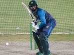 Pakistan's Asif Ali takes part in a training session. Pakistan's Asif Ali takes part in a training session.
