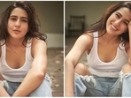 The young and vibrant Sara Ali Khan has a huge number of fan following for her humble and down-to-earth personality. The Kedarnath actor recently gave major girl next door vibes in a white tank top and distressed denim.(Instagram/@saraalikhan95) The young and vibrant Sara Ali Khan has a huge number of fan following for her humble and down-to-earth personality. The Kedarnath actor recently gave major girl next door vibes in a white tank top and distressed denim.(Instagram/@saraalikhan95)