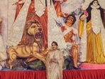 Rani Mukerji dressed up for Durga Ashtami celebrations on Monday. Rani Mukerji dressed up for Durga Ashtami celebrations on Monday. 