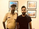 Rohit Sharma with Assam police officer(Twitter/@ponjitdowarah) Rohit Sharma with Assam police officer(Twitter/@ponjitdowarah)