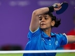 India's Sreeja Akula in action (AP) India's Sreeja Akula in action (AP)