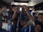 Rest of India players celebrate Mukesh Kumar's Team India selection. Rest of India players celebrate Mukesh Kumar's Team India selection.