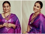 Vidya Balan poses in a silk saree and traditional jewels for a photoshoot. Vidya Balan poses in a silk saree and traditional jewels for a photoshoot. 