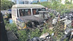 Navi Mumbai, India - October 03, 2022: Scrap automobiles lying at Airoli Railway Station, in Navi Mumbai, India, on Monday, October 03, 2022. (Photo by Bachchan Kumar/ HT PHOTO) (HT PHOTO) Navi Mumbai, India - October 03, 2022: Scrap automobiles lying at Airoli Railway Station, in Navi Mumbai, India, on Monday, October 03, 2022. (Photo by Bachchan Kumar/ HT PHOTO) (HT PHOTO)