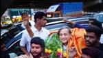 Tharoor arrives in Hyderabad for his campaign. (Twitter) Tharoor arrives in Hyderabad for his campaign. (Twitter)