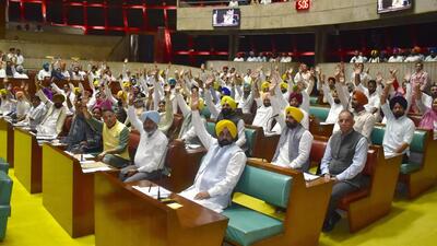 Speaker Kultar Singh Sandhwan committed a gaffe while announcing the result of the votes on the confidence motion on the floor of the House on Monday. (Ravi Kumat/HT)