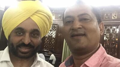 The image shared by former BJP spokesperson Kishansinh Solanki on his Facebook page, following which the saffron party suspended him for six years with immediate effect, for anti=party activities. (Kishansinh Solanki/Facebook)