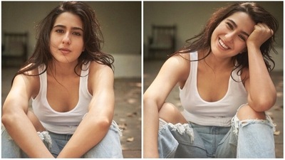 The young and vibrant Sara Ali Khan has a huge number of fan following for her humble and down-to-earth personality. The Kedarnath actor recently gave major girl next door vibes in a white tank top and distressed denim. (Instagram/@saraalikhan95) The young and vibrant Sara Ali Khan has a huge number of fan following for her humble and down-to-earth personality. The Kedarnath actor recently gave major girl next door vibes in a white tank top and distressed denim. (Instagram/@saraalikhan95)
