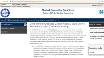 NEET UG 2022 counselling schedule released at mcc.nic.in, NEET UG 2022 counselling schedule released at mcc.nic.in,