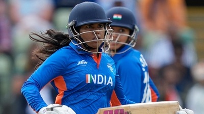 File photo of India's Sabbhineni Meghana(in front) (AP) File photo of India's Sabbhineni Meghana(in front) (AP)