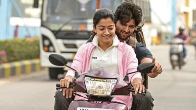 Rashmika Mandanna and Vijay Deverakonda in a still from Dear Comrade. Rashmika Mandanna and Vijay Deverakonda in a still from Dear Comrade.