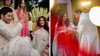 Richa Chadha and Ali Fazal at their sangeet ceremony. Richa Chadha and Ali Fazal at their sangeet ceremony. 