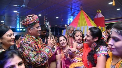 Chhattisgarh CM Bhupesh Baghel takes part in Dandiya programme, (@bhupeshbaghel) Chhattisgarh CM Bhupesh Baghel takes part in Dandiya programme, (@bhupeshbaghel)