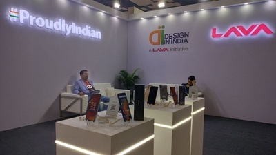 Lava smartphones exhibited in the India Mobile Congress event 2022. (Singh Rahul Sunilkumar) Lava smartphones exhibited in the India Mobile Congress event 2022. (Singh Rahul Sunilkumar)
