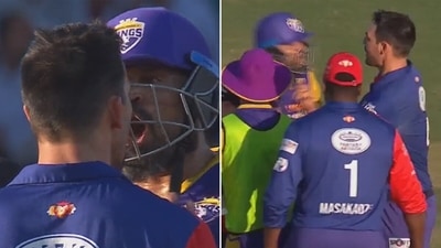 Yusuf Pathan and Mitchell Johnson were part of a ugly confrontation (Legends League Cricket) Yusuf Pathan and Mitchell Johnson were part of a ugly confrontation (Legends League Cricket)
