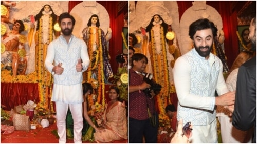 Ranbir basked in Maha Ashtami festivities. (HT Photos/Varinder Chawla)