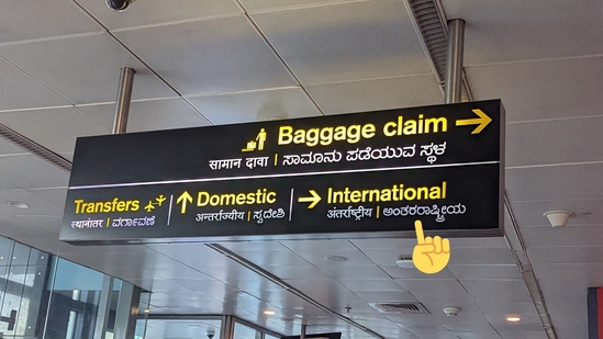 A Twitter named Shub Nudi shared an image where the Kannada spelling of ‘International’ was written with an error(Twitter)