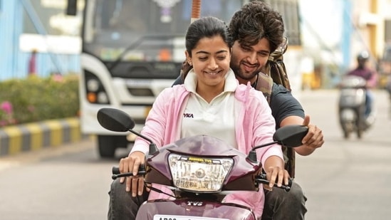 Rashmika Mandanna and Vijay Deverakonda in a still from Dear Comrade.