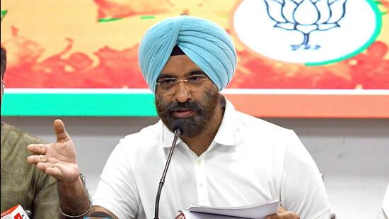 BJP leader Manjinder Singh Sirsa shared the video of the incident wherein a film crew shots movie inside gurdwara in Pakistan while wearing shoes, and sought action against it. (Ishant Kumar)