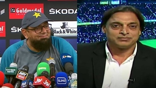 In frame: Pakistan head coach Saqlin Mushtaq and Shoaib Akhtar