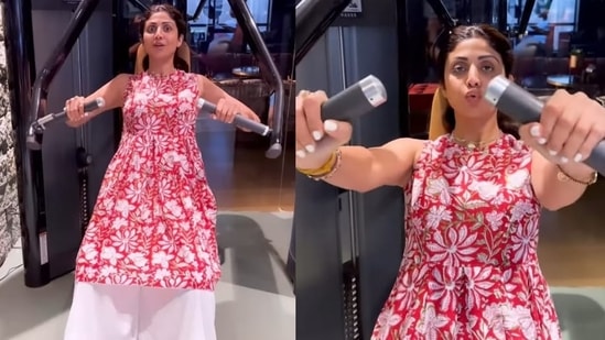 Shilpa Shetty works out at gym wearing ethnic Indian outfit: 'It's