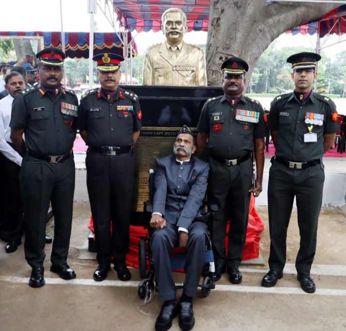 The Army's Southern Command tweeted about a statue built to honour the man as an icon of drill in the Madras Sappers headquarters. (Source:Twitter/@IaSouthern) The Army's Southern Command tweeted about a statue built to honour the man as an icon of drill in the Madras Sappers headquarters. (Source:Twitter/@IaSouthern)