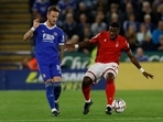 &nbsp;Leicester City's James Maddison in action with Nottingham Forest's Serge Aurier&nbsp;