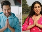 Varun Dhawan copies Sara Ali Khan's signature style while announcing her new film. Varun Dhawan copies Sara Ali Khan's signature style while announcing her new film. 
