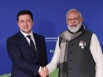 PM Narendra Modi with Ukraine President Volodymyr Zelensky at COP26 summit last year.