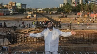 Mumbai, India - Oct. 2, 2022: Chief Minister Eknath Shinde at MMRDA ground, BKC to inspect preparations for Dussehra Mela in Mumbai, India, on Sunday, October 2, 2022. (Photo by Satish Bate/ Hindustan Times) (Hindustan Times) Mumbai, India - Oct. 2, 2022: Chief Minister Eknath Shinde at MMRDA ground, BKC to inspect preparations for Dussehra Mela in Mumbai, India, on Sunday, October 2, 2022. (Photo by Satish Bate/ Hindustan Times) (Hindustan Times)