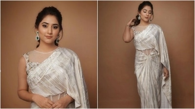 Disha Parmar is having the perfect wardrobe for Navratri this year. Be it a white saree with minimal decorations or a unique saree gown to sizzle in the evening Navratri parties, the actor is owning the fashion game like a pro. Disha, a day back, shared fresh fashion inspo with us in the form of a slew of pictures. (Instagram/@dishaparmar) Disha Parmar is having the perfect wardrobe for Navratri this year. Be it a white saree with minimal decorations or a unique saree gown to sizzle in the evening Navratri parties, the actor is owning the fashion game like a pro. Disha, a day back, shared fresh fashion inspo with us in the form of a slew of pictures. (Instagram/@dishaparmar)