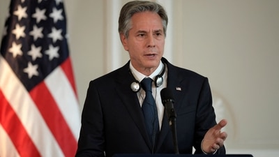 North Korea Missile Test: US Secretary of State Antony Blinken speaks during a press conference. (AFP)