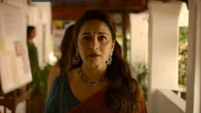 Madhuri Dixit in a still from Maja Ma, her first-ever direct-to-OTT film.