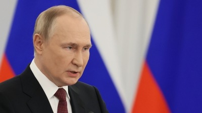 Russia-Ukraine War: Russian President Vladimir Putin speaks during a ceremony. (AP) Russia-Ukraine War: Russian President Vladimir Putin speaks during a ceremony. (AP)