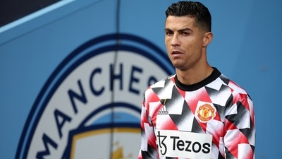 Manchester United's Cristiano Ronaldo before the match&nbsp; (REUTERS)