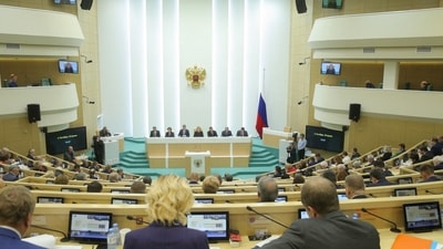 Russia-Ukraine War: Members of the Russia's Federation Council, the upper house of parliament, attend a session to ratify legislation on annexing Ukraine's Donetsk, Kherson, Luhansk and Zaporizhzhia regions. (Reuters)