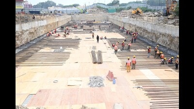Agra Metro project work underway (Sourced)