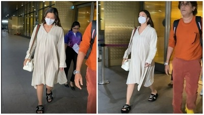 Alia Bhatt walks out of the Mumbai airport. (Varinder Chawla) Alia Bhatt walks out of the Mumbai airport. (Varinder Chawla)