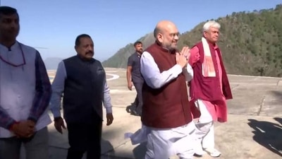 Union home minister AmitShah arrives to offer prayers at Mata Vaishno Devi in Katra, Jammu and Kashmir. (Sourced) Union home minister AmitShah arrives to offer prayers at Mata Vaishno Devi in Katra, Jammu and Kashmir. (Sourced)