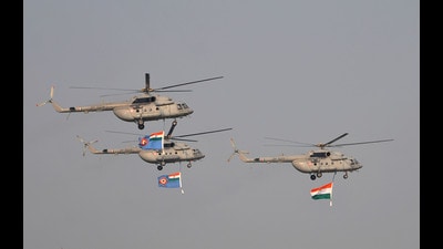 The rehearsal for the air show will be held on October 6 and the final event on October 8. (Ravi Kumar/HT) The rehearsal for the air show will be held on October 6 and the final event on October 8. (Ravi Kumar/HT)