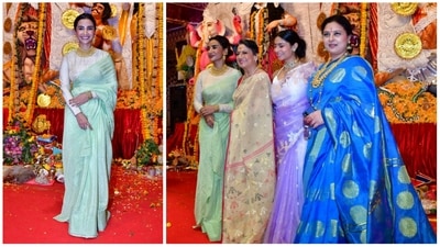 Patralekhaa joined Tanuja, Tanishaa Mukerji and Sharbani Mukherjee in Durga Puja celebrations on Tuesday. She tied the knot with longtime boyfriend and Citylights co-star Rajkummar Rao last year. (Varinder Chawla) Patralekhaa joined Tanuja, Tanishaa Mukerji and Sharbani Mukherjee in Durga Puja celebrations on Tuesday. She tied the knot with longtime boyfriend and Citylights co-star Rajkummar Rao last year. (Varinder Chawla)