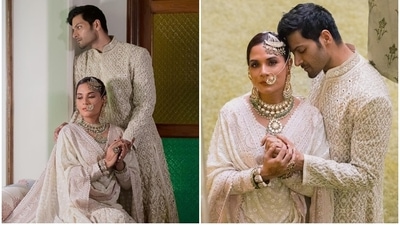 Richa Chadha and Ali Fazal pose in new photos from their wedding ceremony. (Instagram) Richa Chadha and Ali Fazal pose in new photos from their wedding ceremony. (Instagram)