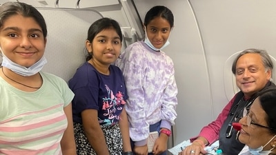 Tharoor shared a picture with "some young passengers" who walked up to him with autograph books. (source:Twitter/@ShashiTharoor) Tharoor shared a picture with "some young passengers" who walked up to him with autograph books. (source:Twitter/@ShashiTharoor)