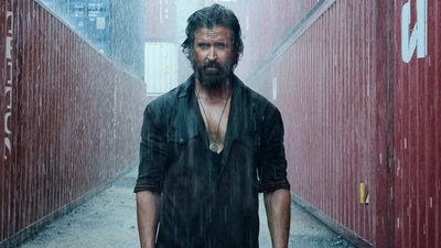Hrithik Roshan in a still from Vikram Vedha. Hrithik Roshan in a still from Vikram Vedha.