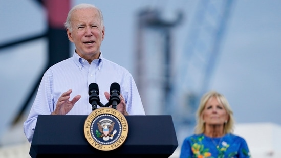 Joe Biden: President Joe Biden, with first lady Jill Biden, delivers remarks on Hurricane Fiona.(AP)