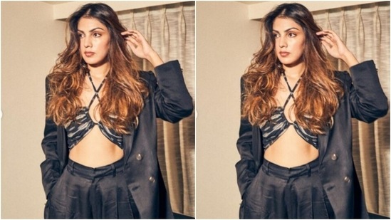 The actor played muse to fashion designer houses The Ikat Story and Monokrom and picked a stunning ensemble.(Instagram/@rhea_chakraborty)