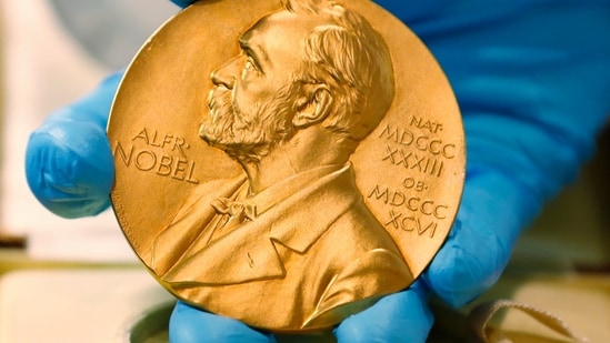 Nobel Prizes In Physics 2022: A gold Nobel Prize medal is seen.(AP)