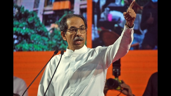 Supporters of rival Shiv Sena factions, led by Uddhav Thackeray and Eknath Shinde, from Pune will visit Mumbai to attend the Dussehra melawa rallies on Wednesday in a show of strength. (HT FILE PHOTO)